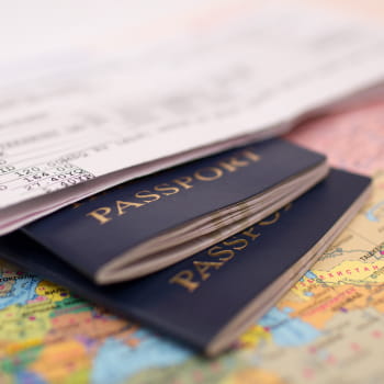 passport over a country map